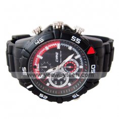 Wholesale 720P HD 4G Waterproof Spy Watch Camera DVR with Voice Recorder Rubberized Strap/Hidden Camera from china suppliers