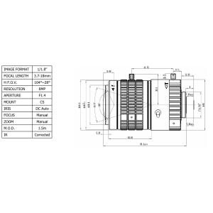Wholesale 10-50mm 1/1.8&quot; 8k, F1.4 P iris lens CS mount Lenses,CCTV Lens, well match 8MP IP Box camera from china suppliers