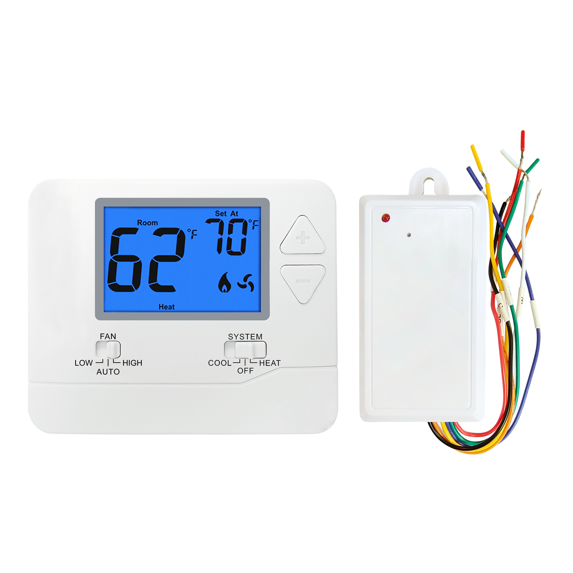 Riseem 50 60Hz Wireless Room PTAC Thermostat Non Programmable Receiver Optimized for Performance in Variable Temperature Conditions