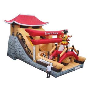Giant Samurai Temple Inflatable Castles With Slide Commercial Grade for outdoor