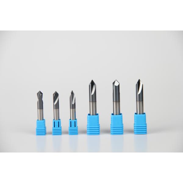 High Precision Solid Carbide Chamfer Drill Bit 6mm 90º 0.6 - 0.8 UM Grain Size High Hardness