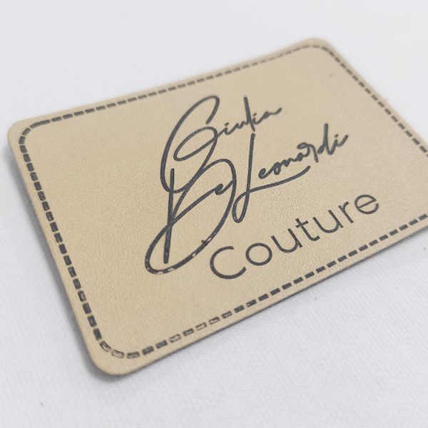 OEM High Quality PU Leather Patches Custom Laser Embossing Leather Sew on Jeans Jacket Printing Badge