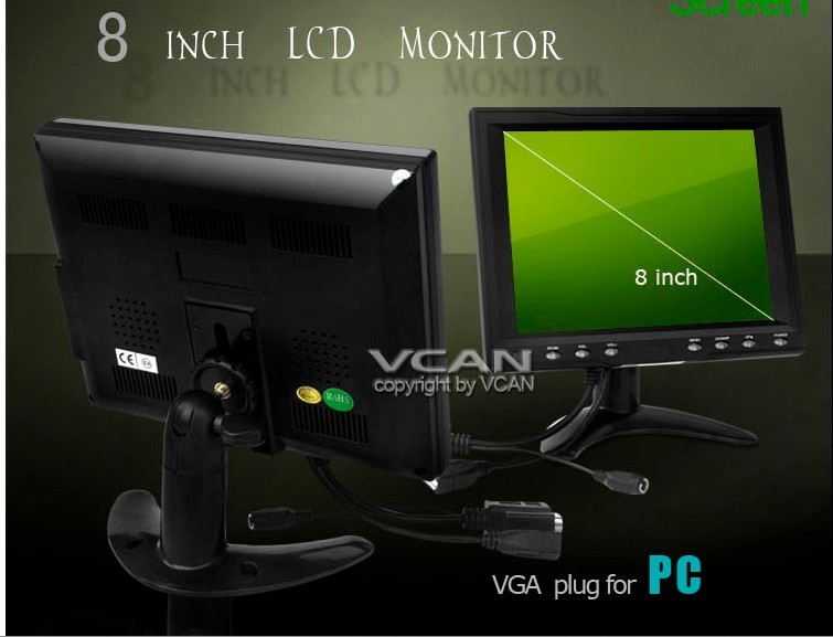 TM-8200 8 inch VGA touch panel screen lcd monitor display PC USB incar