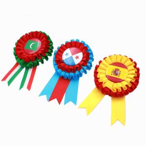 Satin Material Custom Award Ribbons Heat Transfer Printing CE Certification