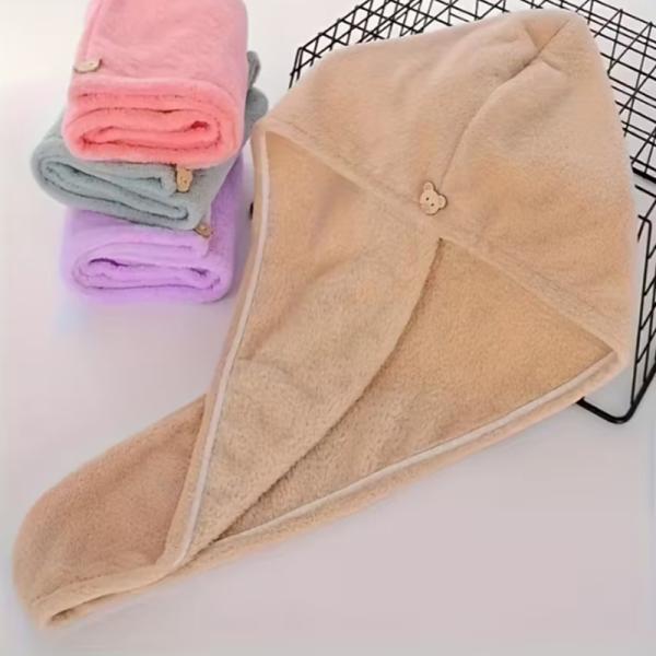 Quality Quick-Dry Microfiber Hair Towel Wrap with Twist-and-loop Design Reduces Blow-Dry Time and Heat Damage for sale