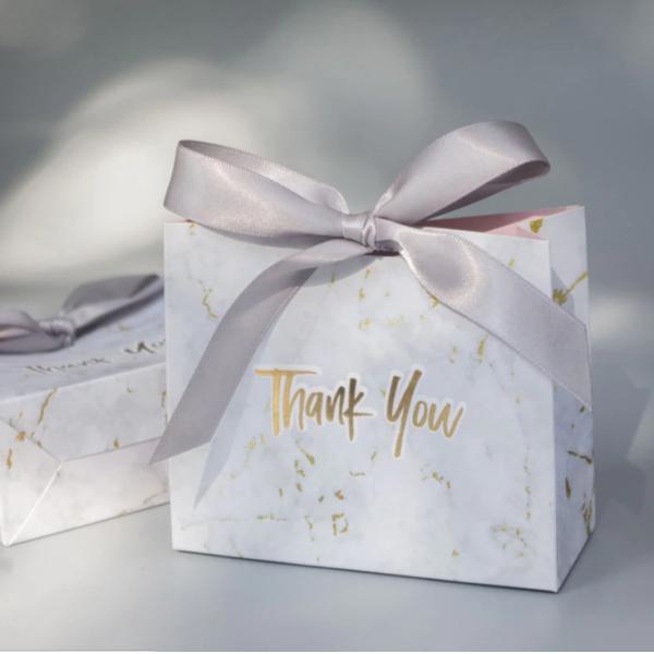Hot Stamping Surface Handling Small Packaging Paper Bag for Wedding Candy Chocolate