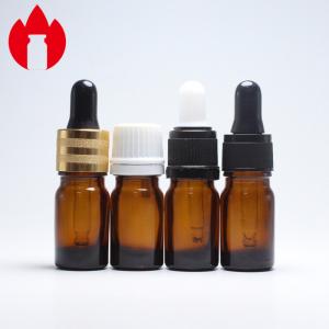 China Amber Glass 5ml Essential Oil Bottles With Dropper Cap on sale