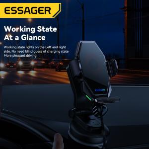 Essager 2023 Pilot 15W Wireless Car Phone Holder High Power 360 Free Rotation
