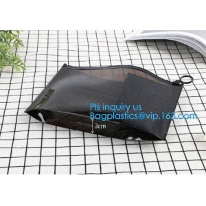 slider zip lock black zip lock bag, nylon zipper pouch travel toiletry makeup
