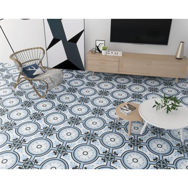 Blue 20x20cm Ceramic Rustic Tile for Indoor Floor