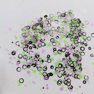 Customized Color Resin Glitter Glitter White Open Circle Black Open Circle Neon