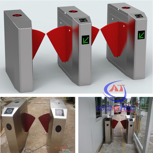 Remote control security controlled access turnstiles with IR retractable arm