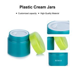 40ml Blue Opaque Plastic Empty Cream Jar With Silver White Green Lids