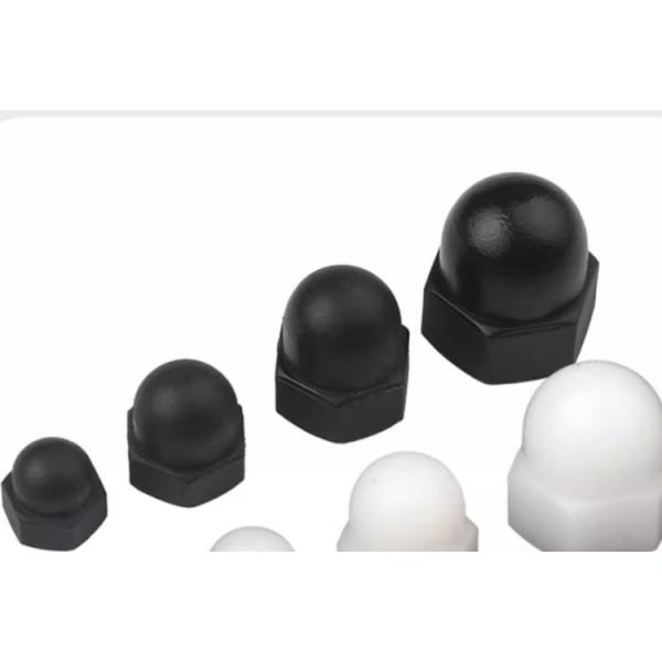 Custom M10 M18 Nylon Dome Cap Nuts M16 Acron nuts Black white round head Plastic