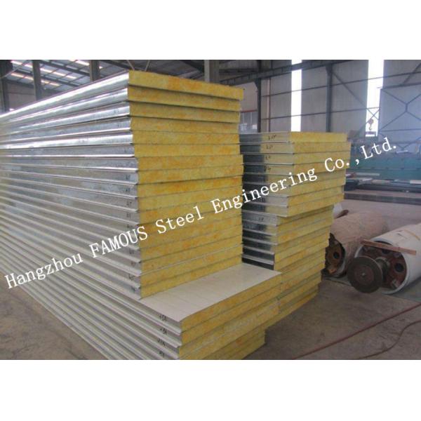 Quality Fast Construction Easy Installation Rock Wool Sandwich Panels Water Proof Wall Systems for sale