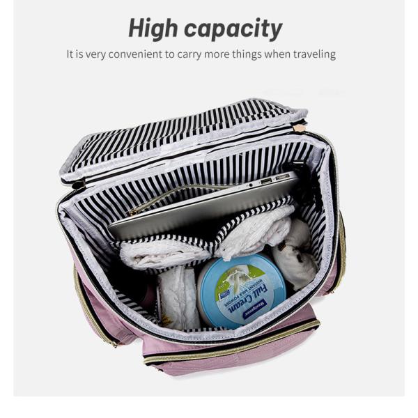 Embroidered Diaper Bag Backpack With USB
