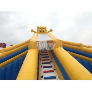 Yellow And Blue Spongebob Inflatable Water Slides For Pool With Digital Printing