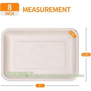 8 Inch Heavy Duty Paper Plates, Bend-Resist Compostable Medium Size Disposable
