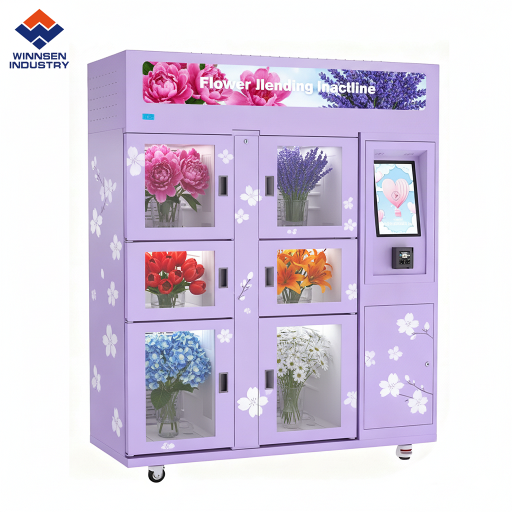 Automatic Flower Vending Machine with 12mm Thick Insulation R134a Refrigerant