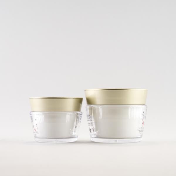 Double Wall Empty Cosmetic Jar Thick Wall With Disc Gold Color 30ml 50ml