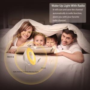 Alarm Clock,Wake Up Light with 6 Nature Sounds, FM Radio, Touch Control and USB