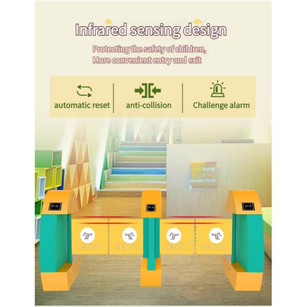 Zento Kid Swing Turnstile Barrier Gate with SUS 304 1.5mm Thickness