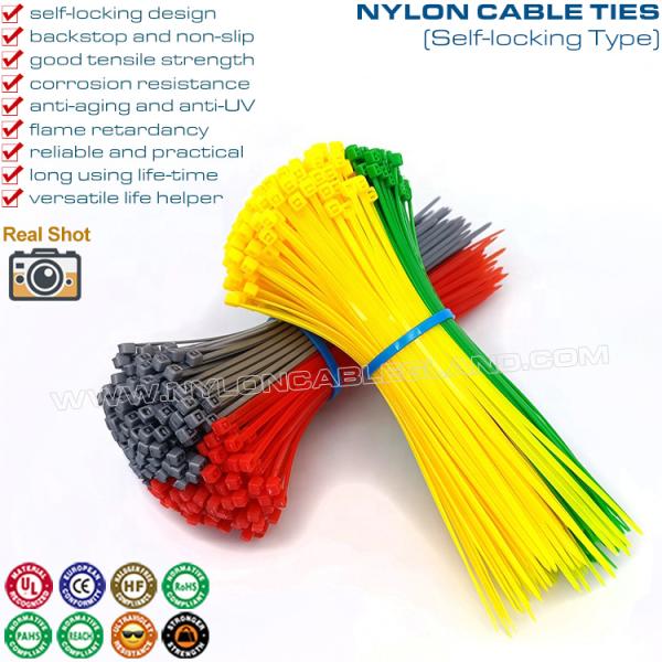 4 Inch Color Plastic Cable Ties 2.5x100mm, Premium Nylon 66 Zip Tie Strap with 18 Lbs Tensile for Wires & Cables