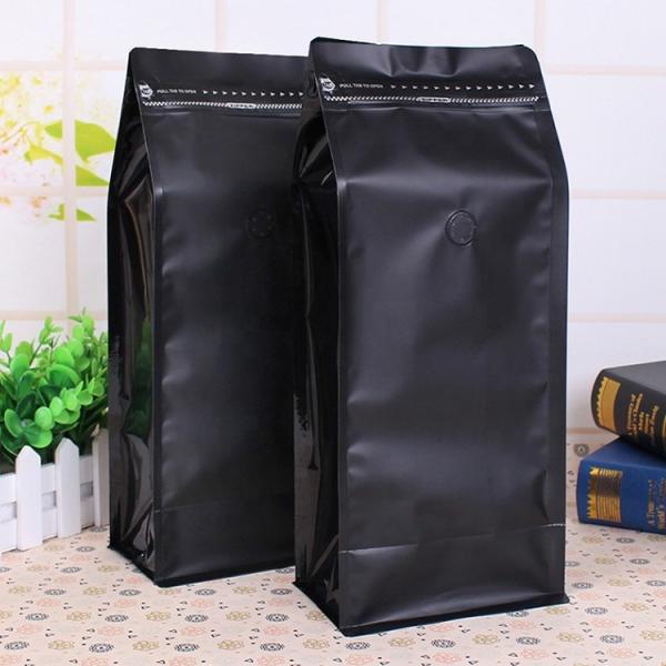 Factory Custom Printed logo Packaging bag Resealable Flat Bottom Stand Up Pouch Coffee Bag with Zipper value