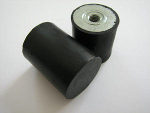 Cylindrical E-PF Rubber Shock Mounts Smooth Surface With Black Color