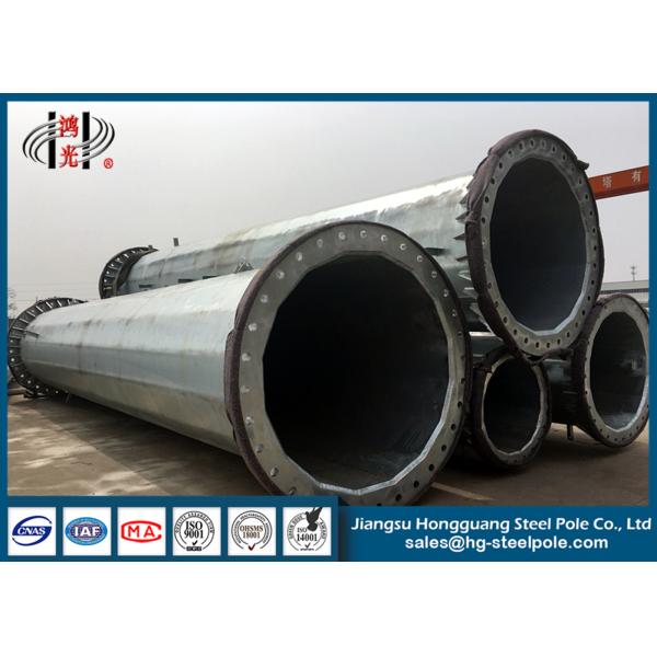 Quality Galvanized 220KV Polygonal Electrical Power Pole With Anchor Bolt for sale