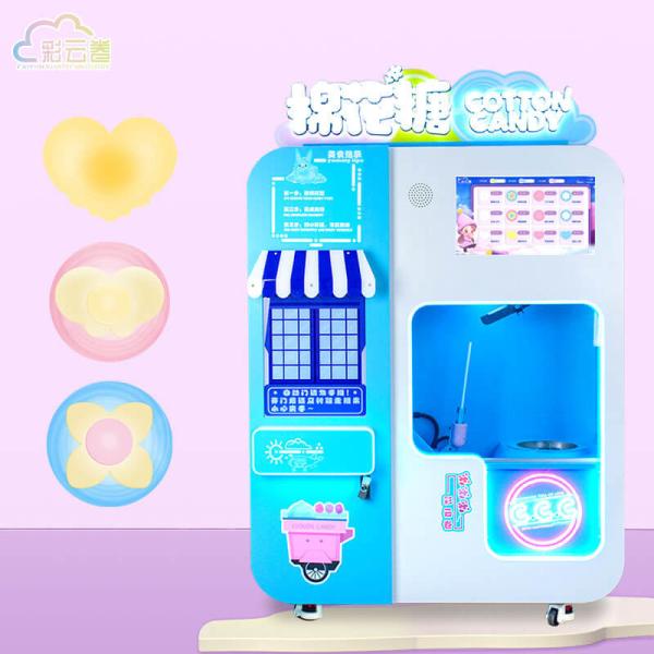 Convenient Dispensing Flower Cotton Candy Vending Machine With LCD Screen