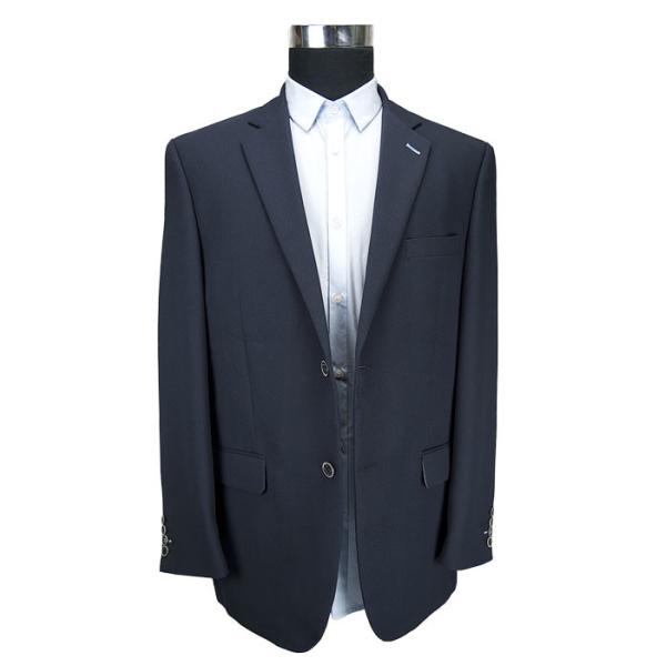 Quality Big Size Mens Slim Fit Blazer Jackets T/R Fabric Black Viscose / Polyester Material for sale