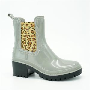 Buy cheap Women High Heel 42EU PVC Rain Boots With Leopard Printed from wholesalers