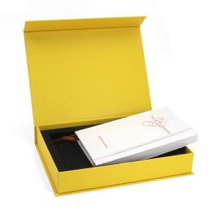 Customized Luxury Rigid Magnetic Notebook Gift Box Packaging With EVA Foam