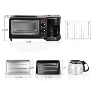 Wholesale Return Refunds 1250W 3-in-1 Oven Coffee Machine Frying Pan Convenient Breakfast Maker from china suppliers