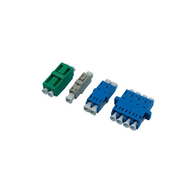 Color Coded Female To Female LC To LC Fiber Adapter Plastic With Flange And
