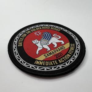 Custom Samarkand Merrow Border Woven Patches Woven Label Patches