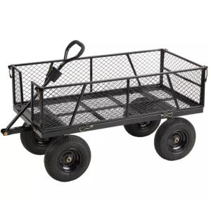 China Practical Steel Mesh Garden Cart Wagon Trolley for Outdoor Tools and Plants Transport on sale