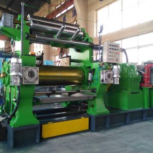 560mm Two Roll Mill Rubber Mixing Mill Machine 90KW Green
