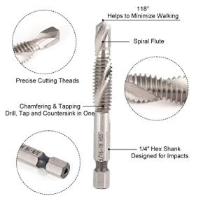 Combination Drill and Tap Bit Set - Deburr Countersink Drill Bit, HSS 4241 with