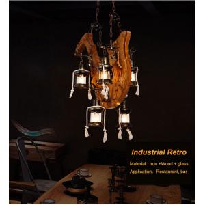 Antique Industrial Retro Wood E27 LED Ceiling Chandelier Lightin Creative LOFT