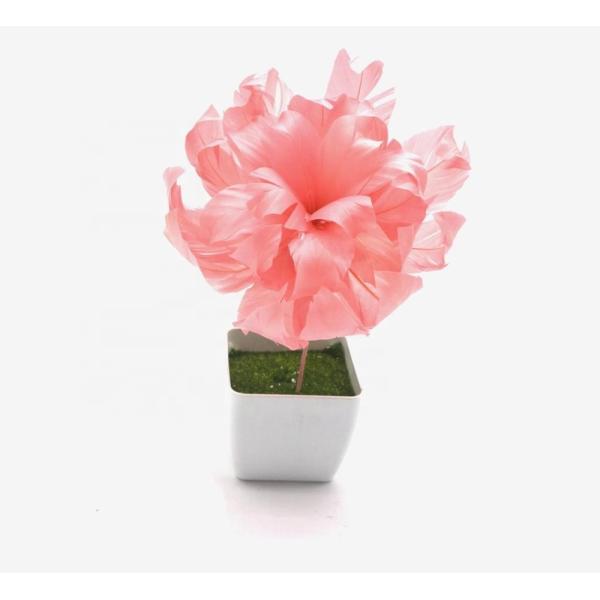 Father's Day Occasion 10*20 cm Stripped Goose Feather Flower Mount with Wire