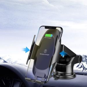 Auto Clamping 10W Car Cellphone Wireless Charger With Suction Cups