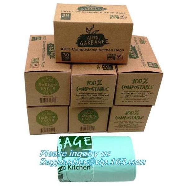 cornstarch garbage biodegradable kitchen bin liner compostable flat trash bag on