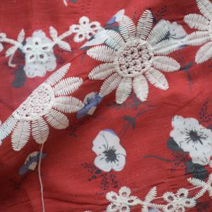 Soft Heavyweight Cotton Fabric Embroidered Garment Weft Tear Resistant