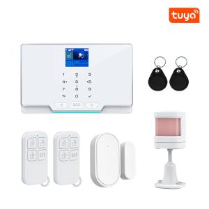 China Wireless WIFI GSM Home Security Alarm System For Tuya Smart Life APP With Motion Sensor Compatible With Alexa & Google on sale