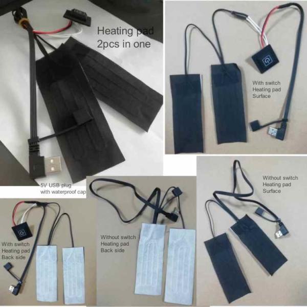 Customized Clothes Heating Pads 2pcs In One 5V USB For Heated Pants