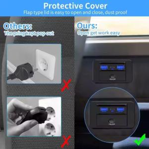 12V USB C Power Outlet RV Phone Charger Dual QC Port With Flat Installation