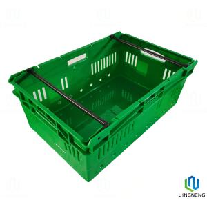 48L Nestable Plastic Crates , Stackable Plastic Harvest Crates