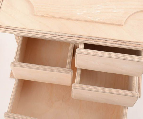 Cosmetics Packaging Wooden Storage Box , Handmade Natural Solid Wood Gift Box With Compartments Partitions